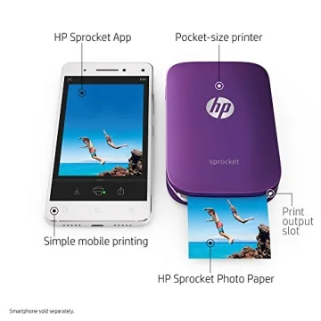 HP Sprocket Portable Photo Printer in Purple - Print Stickers
