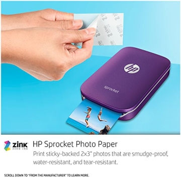 HP Sprocket Portable Photo Printer in Purple - Print Stickers