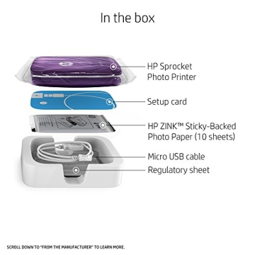 HP Sprocket Portable Photo Printer in Purple - Print Stickers