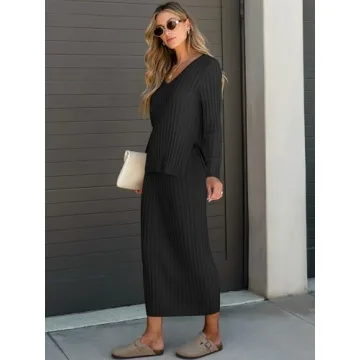 Stylish ANRABESS Women's Sweater Skirt Set for Fall 2024
