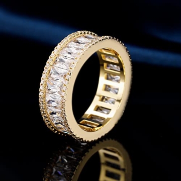 MDFUN 18K Gold Plated Eternity Ring Women Cubic Zirconia