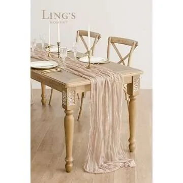 Elegant 10Ft Gauze Table Runner for Weddings & Events