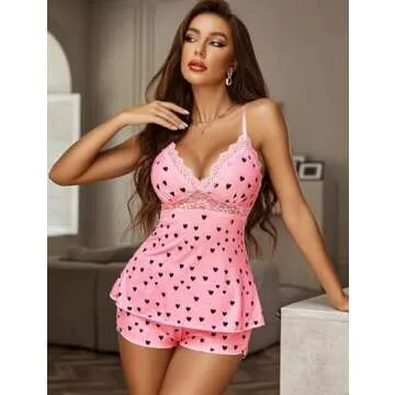 Avidlove Womens Sleepwear Lace Pajamas Cami PJS Set Pajama Set for Women