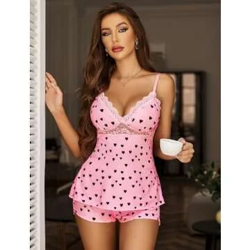 Avidlove Womens Sleepwear Lace Pajamas Cami PJS Set Pajama Set for Women