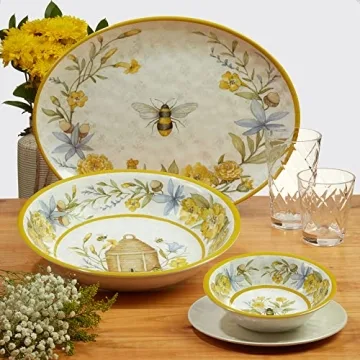 Certified International Bee Sweet Dinner Plates Set of 6