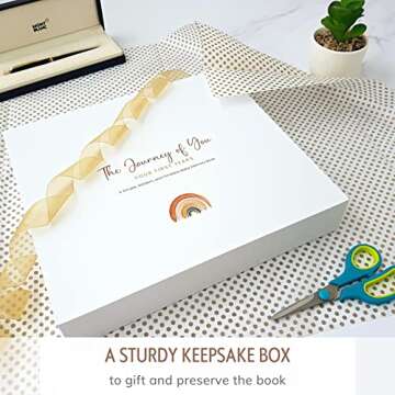 Baby Memory Book for Girl or Boy - First 5 Years Unisex Boho Rainbow Keepsake Journal to Record Newborn 1st Milestones - Gender Neutral Photo Album Scrapbook for Baby Shower - Pregnant New Mother Gift