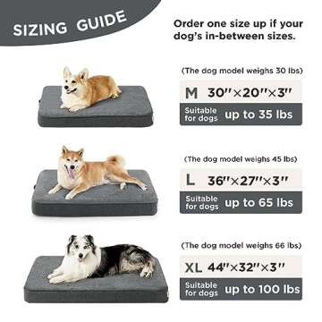 Lesure Orthopedic Large Dog Bed - Supportive & Waterproof