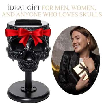 GUTE Skull﻿ Ring Holder 8" H Skull Decor, Goth Decor, Ring Organizer, ﻿Ring Storage Display, Jewelry Holder Trinket Tray for Rings!