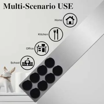 Lockways Magnetic Whiteboard Strip Set 4 Pieces 2 x 15 Inch Bulletin Board bar, Silver Stainless, Ad...