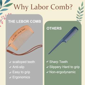 Ziliny Engraved Wooden Birthing Comb Set for Mothers to Be