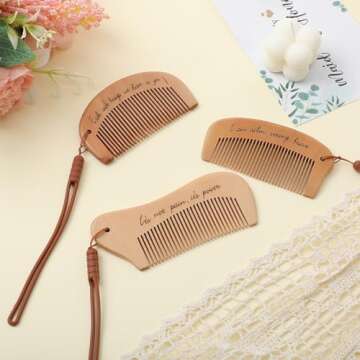 Ziliny Engraved Wooden Birthing Comb Set for Mothers to Be