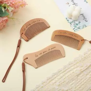 Ziliny Engraved Wooden Birthing Comb Set for Mothers to Be