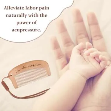 Ziliny Engraved Wooden Birthing Comb Set for Mothers to Be