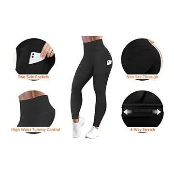 MOSHENGQI High Waist Yoga Pants with Pockets Pattern Tummy Control Workout 4 Way Stretch Yoga Leggings for Women(M,Army Green)