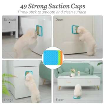 MateeyLife 3PCS Small Lick Mat for Dogs and Cats, Licking Mats with Suction Cups for Dog Anxiety Relief, Cat Lick Pad, Dog Enrichment Toys for Boredom Reducer, Dog Treat Mat for Bathing Grooming