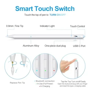 Stylus Pen for iPad 2018-2024 with Palm Rejection
