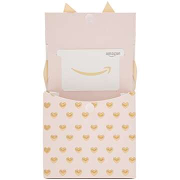 Amazon.com Gift Card in a Pink and Gold Gift Bag