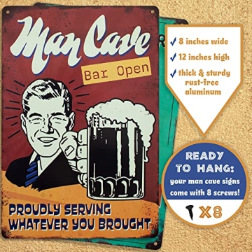 Man Cave Signs 2PC Set - Perfect Decor for Men