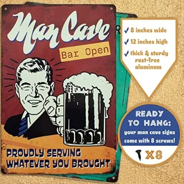 Man Cave Signs 2PC Set - Perfect Decor for Men