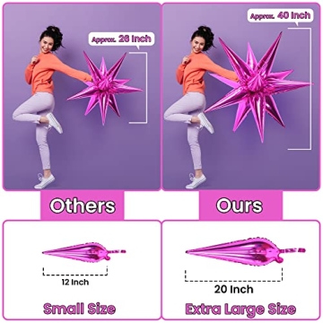 KatchOn Big Hot Pink Starburst Balloons - Pack of 50