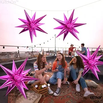 KatchOn Big Hot Pink Starburst Balloons - Pack of 50