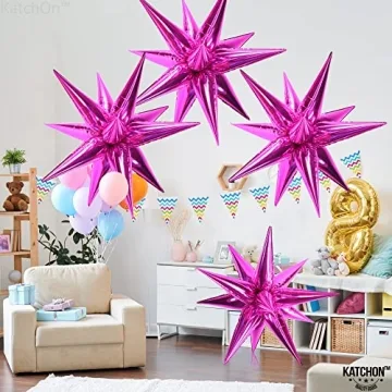 KatchOn Big Hot Pink Starburst Balloons - Pack of 50