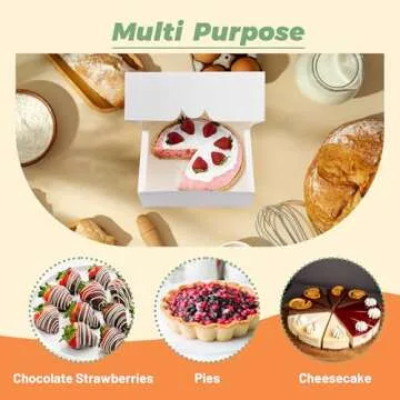 LOKQING 20 Pack Pie Boxes 9x9x3Inch Cake Boxes Bakery Boxes with Window for Pie, Cookies, Donuts, Chocolate Covered Strawberries (White)