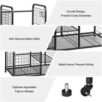 Sports Equipment Organizer & Golf Bag Rack for Garage
