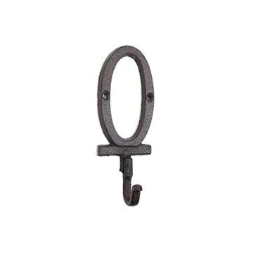 Hampton Nautical Cast Iron Number 0 Wall Hook 6" - Decorative Hook - Cast Iron Theme