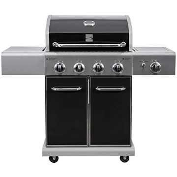 Kenmore 4-Burner BBQ Gas Grill with Searing Side Burner, Propane Grill, 52,000 BTUs, Warming Rack, E...