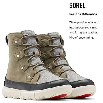 Sorel Explorer 2 Joan Felt Casual Winter Boots - Sage Fawn