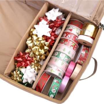 Sattiyrch Wrapping Paper Storage,600D Canvas Gift Wrap Paper Holder,Holds up to 20 Rolls,42W x 14D x 5H (Green)