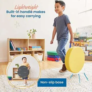 ECR4Kids Round Cushions: Colorful Flexible Seating Set