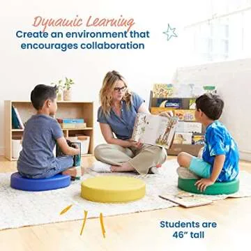ECR4Kids Round Cushions: Colorful Flexible Seating Set
