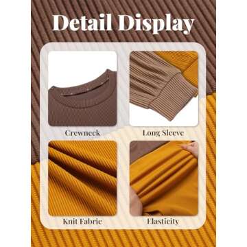 Stylish Womens Long Sleeve Color Block Tops for Fall