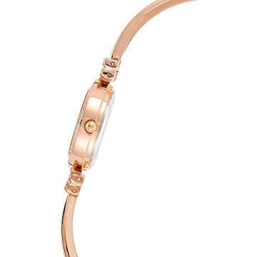 Anne Klein Women's Premium Crystal Accented Bangle Watch and Bracelet Set, AK/2238