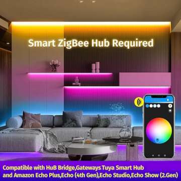 GIDEALED 2 Pack Smart ZigBee 3.0 LED Controller 2-Output for 4 Pin RGB StripLights Dimmable Compatible with Hub Bridge,Amazon Echo Plus,Echo Show(2Gen) App/Alexa Voice Control Ambiance Lighting