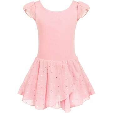 Arshiner Girls Ruffle Sleeve Ballet Dance Dress - Tutu Leotard