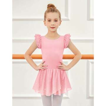 Ruffle Sleeve Ballet Dance Dress for Girls