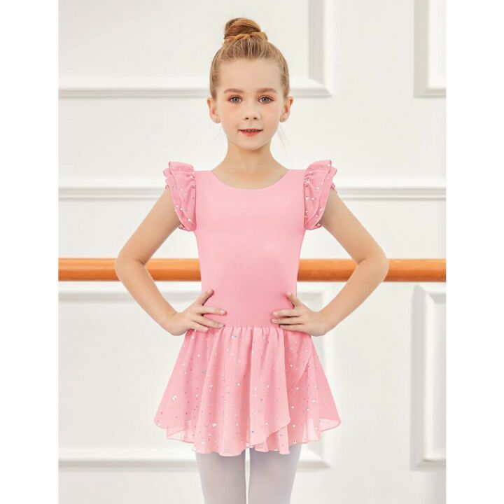 Ruffle Sleeve Ballet Dance Dress for Girls