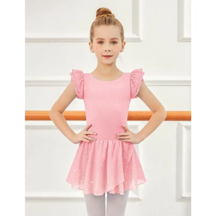 Ruffle Sleeve Ballet Dance Dress for Girls