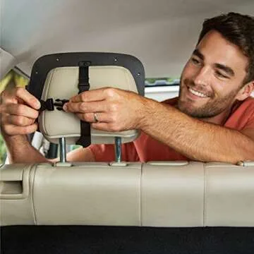 Munchkin® Baby Car Mirror, Night Light™ Pivot 360 Baby in-Sight® Adjustable Auto Mirror for Rear Facing Carseats, Black