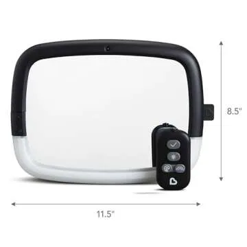 Munchkin® Baby Car Mirror, Night Light™ Pivot 360 Baby in-Sight® Adjustable Auto Mirror for Rear Facing Carseats, Black