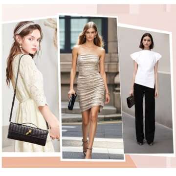 SKYK Black Clutch Purses for Women - Elegant Vegan Leather Evening Bag