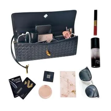 SKYK Black Vegan Leather Clutch Bag for Women