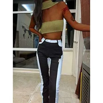 KMBANGI Ribbed Knitted Strapless Crop Top for Women
