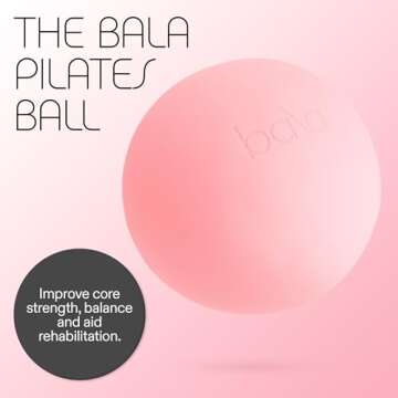 Bala Non-Weighted Exercise Ball (Blush) - 8" Yoga Ball for Barre, Stretching, Strength & Core Traini...
