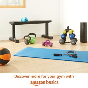 Amazon Basics 25lb Rubber Hex Dumbbell for Home Workouts