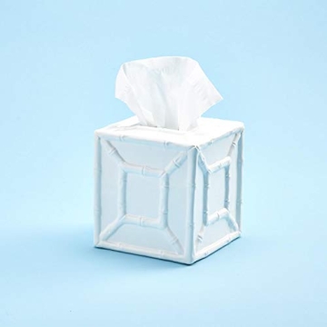 Two's Company Faux Bamboo Fretwork Tissue Box Cover