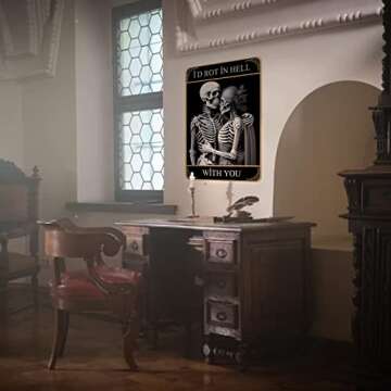 Earus Gothic Décor for Wall Bride Couple, Gothic Gifts for Him Her with Saying, Gothic Lover Room W...